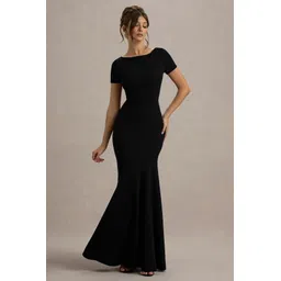 wanquila Women Bodycon Black Maxi/Full Length Dress image 4