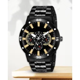 wanton stainless steel chain shiny attractive Black Chrono stylish dial watch for men Analog Watch - For Boys ST0601 stainless steel chain shiny attractive Black Chronograph stylish dial-picture-30