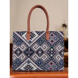 Warbler Women Ethnic Motifs Printed Shopper Embroidered Tote Bag-picture-20