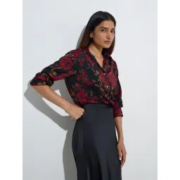 Wardrobe by Westside Black Floral Printed Shirt-picture-14