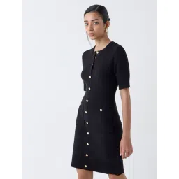 Wardrobe by Westside Black Knitted Bodycon Dress-picture-25