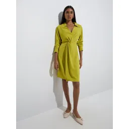 Wardrobe by Westside Lime Solid A-Line Dress-picture-12