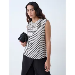 Wardrobe by Westside Off-White Striped Top-picture-33