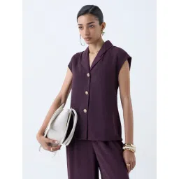 Wardrobe by Westside Wine Crinkle-Textured Shirt-picture-11