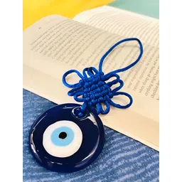 WARMINGO DE Blue Glossy Glass Evil Eye Wall Hanging With Chinese Knot-picture-28