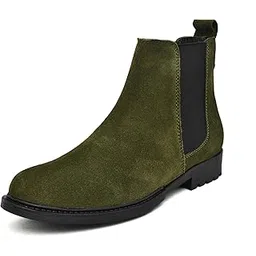 warnex Chelsea Boot Quality Italian Suede Leather Boots For Men-picture-47