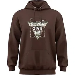 warriorworld Men’s 100% Cotton Hoodie for Winter | Soft Fabric with Camo Printed “Never Give Up” Graphic | Warm Stylish Regular Fit Hooded Sweatshirt-picture-35