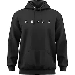 warriorworld Men’s 100% Cotton Hoodie with Relax Text Print, Solid Pullover, Regular Fit with Hood and Front Pocket-picture-16