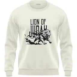 warriorworld Men's 100% Cotton Sweatshirt | Lion of Judah Printed Design | Full Sleeve | Soft Fabric | Stylish Winter Wear for Bold Personalities.-picture-30