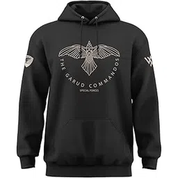 warriorworld Men's Hoodie with Garud Graphic Print – 100% Cotton Pullover Sweatshirt – Winter Wear-picture-19