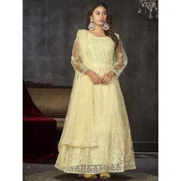 Warthy Ent Embroidered Semi-Stitched Dress Material-picture-18