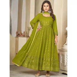 Warthy Ent Embroidered Semi-Stitched Dress Material-picture-31