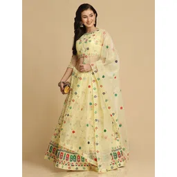 Warthy Ent Embroidered Thread Work Semi-Stitched Lehenga & Unstitched Blouse With Dupatta-picture-31