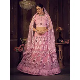 Warthy Ent Embroidered Thread Work Semi-Stitched Lehenga & Unstitched Blouse With Dupatta-picture-15