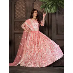 Warthy Ent Embroidered Thread Work Semi-Stitched Lehenga & Unstitched Blouse With Dupatta-picture-30