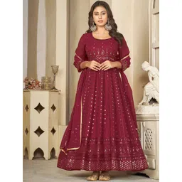 Warthy Ent Ethnic Motifs Embroidered Semi-Stitched Dress Material-picture-11