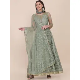 Warthy Ent Floral Embroidered Net Unstitched Dress Material-picture-14