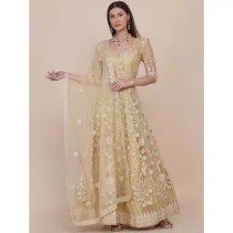 Warthy Ent Floral Embroidered Net Unstitched Dress Material-picture-15