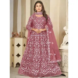 Warthy Ent Floral Embroidered Semi-Stitched Dress Material-picture-29