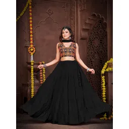 Warthy Ent Floral Embroidered Semi-Stitched Lehenga & Unstitched Blouse With Dupatta-picture-18