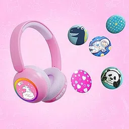 WatchOut Galaxy Kids Headphones with Safe Sound as per WHO, 500+ Inbuilt Audio Stories, DIY Magnets, Bluetooth + Wired, Mic for School, Travel, Gift for Boys, Girls, Children, Age 3-18 (Pink Unicorn)-picture-13
