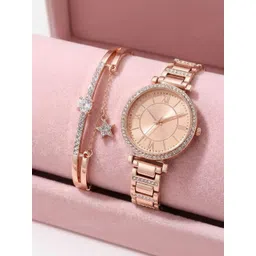 WATCHSTAR Women Dial & Bracelet Style Straps Analogue Watch Glory Copper&Star BraceletW-picture-10