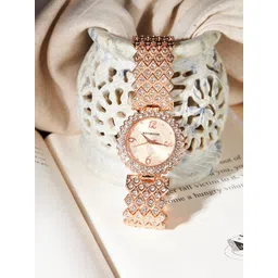 WATCHSTAR Women Stainless Steel Bracelet Style Straps Analogue Watch Dollar Copper-picture-10