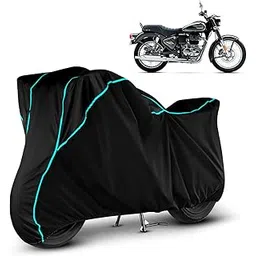 Waterproof Bike Cover for Royal Enfield Bullet 350 - (Blue,Piping)-picture-15