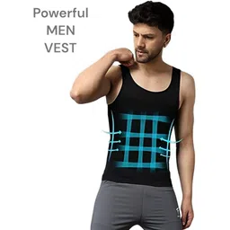 watthick Slim N Lift Slimming Tummy Tucker Body Shaper Vest for Men] Men Vest image 3