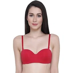 wave fashion Women's Everyday Underwired Lightly Padded Demi Cup T-Shirt Pushup Bra with Detachable Straps | 85% Poly Cotton, 15% Elastane-picture-39