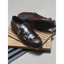 WAVE WALKER Men Textured Monks Casual Shoes with Buckles-picture-35