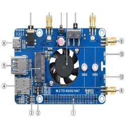 Waveshare SIM7600G-H M.2 4G HAT for Raspberry Pi, LTE CAT4 High Speed, 4G/3G/2G, GNSS, Global Band-picture-15