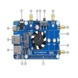 Waveshare SIM7600G-H M.2 4G HAT for Raspberry Pi, LTE CAT4 High Speed, 4G/3G/2G, GNSS, Global Band-picture-14