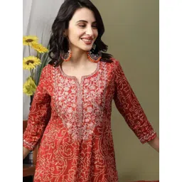 wawlooks Women Printed, Embroidered Viscose Rayon Straight Kurta-picture-24