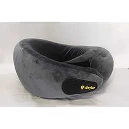Waylux Travel Neck Pillow, 100% Hi-Per Foam, Lightweight Neck Support Pillow for Flight Travel, Memory Foam, Adjustable Velcro Straps, Free Travel Potli (Grey)-picture-18