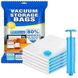we clever Space Saver Reusable Vacuum Storage Ziplock Compression Sealer Bags & hand Pump, Travel Storage Vacuum Bags-picture-0