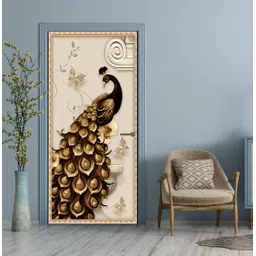 we kreate 213 cm 3D Embossed Peacock wallpaper Self Adhesive Sticker-picture-20