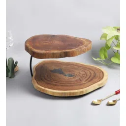 we wood Brown Wood Handcrafted 2 Tire Cake Stand-picture-27