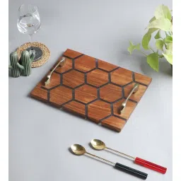 we wood Transparent Wood Handcrafted Hexagon Serving Tray-picture-15