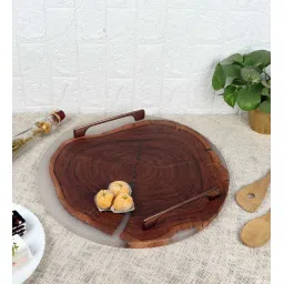 we wood White Wood Handcrafted Appetizer Platter image 1