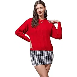 wear lusso Women’s 100% Wool Winter Pullover Sweater | Full Sleeve Round Neck Soft Knit | Stylish & Comfortable Fit for Casual, Office & Outdoor Use-picture-15