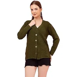 wear lusso Women’s Knitted Cardigan Sweater – Button Down Long Sleeve Knitwear with Textured Pattern | Cozy Winter Cardigan for Casual & Cold Wear-picture-28