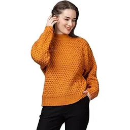 wear lusso Women’s Pullover Sweater Relaxed Fit for Winter Wear | Full Sleeve | 100% Wool | Latest Stylish Sweater Crafted with Comfort Fit for Winter Wear-picture-31