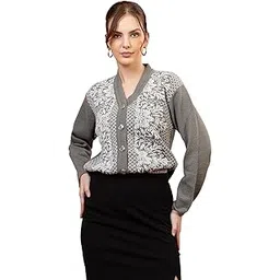 wear lusso Women’s Woolen Button-Down Cardigan | Elegant Floral Knit Full Sleeve Sweater | Cozy Winter Wear for Girls & Ladies-picture-23