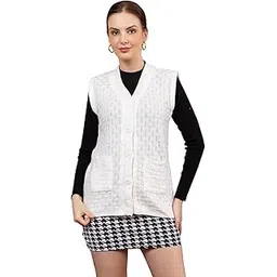 wear lusso Women’s Woolen Sleeveless Cardigan | Stylish Button-Down Knit Sweater Vest with Pockets | Winter Layering Outfit for Girls & Ladies-picture-39