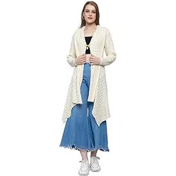 wear lusso Women’s Woolen V-Neck Open Front Shrug Cardigan | Long Sleeve Winter Sweater for Girls & Ladies | Stylish Warm Outerwear in Trendy Colors-picture-10