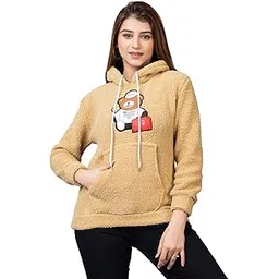 wear lusso Women Wool Blend Hooded Neck Sweatshirt with Hoodies | Full Sleeves Women's Winter Wear | Warm & Stylish Hoodie image 1