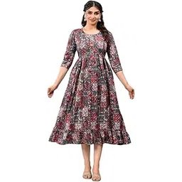 wear wish Women’s Cotton Maternity & Feeding Gown | Soft Nursing Nighty for Pregnancy | Front Zip Feeding Dress | Comfortable Cotton Sleepwear for Expecting & New Moms (IN, Alpha, 2XL, Regular, Multicolour)-picture-43