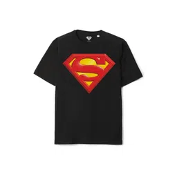 Wear Your Mind Boys Superman Printed V-Neck Applique T-shirt image 1