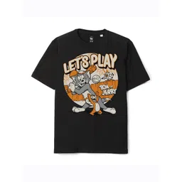 Wear Your Mind Boys Typography Printed Tom & Jerry Pure Cotton Loose T-shirt-picture-20